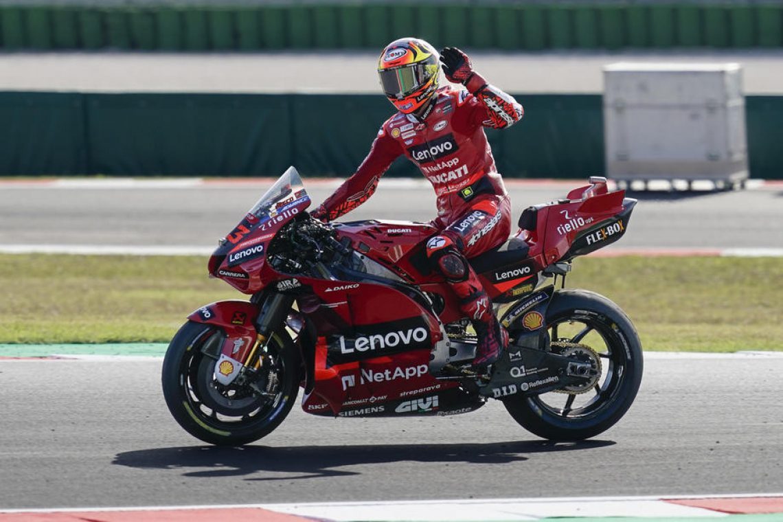 Bagnaia po tesnem zaključku do četrte zaporedne zmage