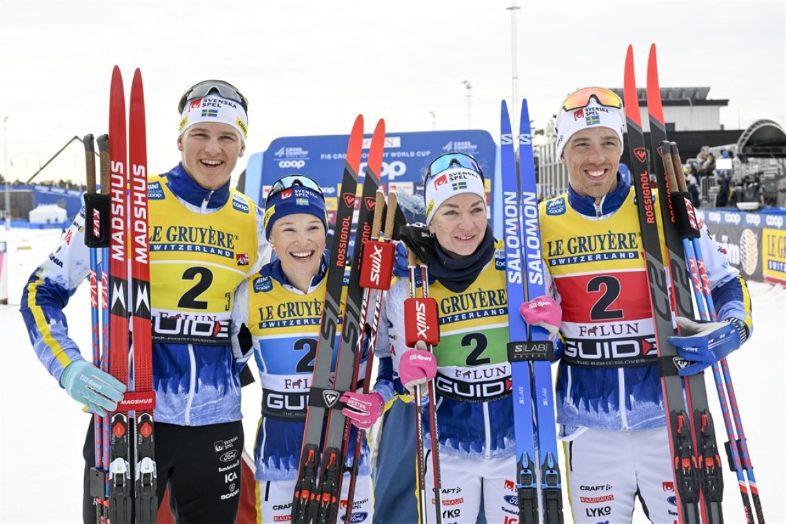 Prva postava Švedske zmagala v mešani štafeti