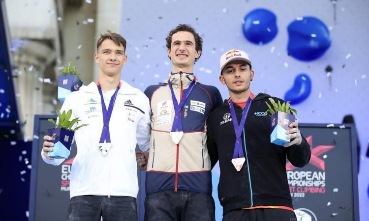 Luka Potočar v prvem finalu olimpijske kombinacije športnega plezanja