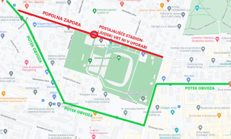 V Maribrou brezplačni avtobusni prevozi in parkiranje v času nogometne tekme