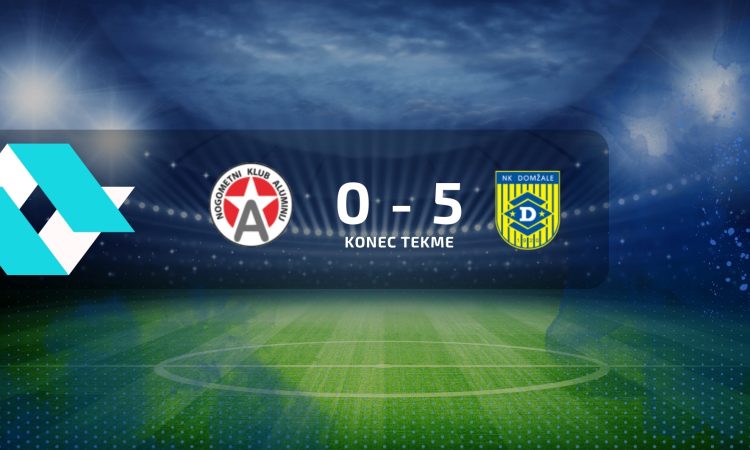 Nogometaši Aluminija so izgubili proti Domžalam z 0:5