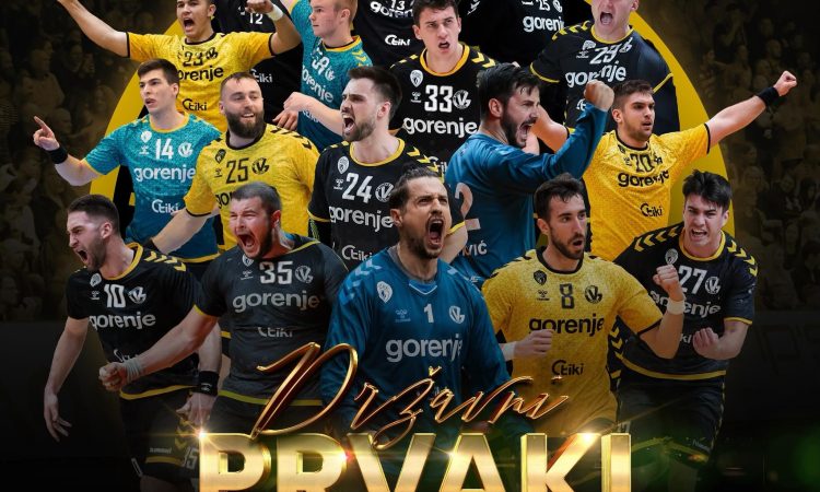 Rokometaši Gorenja so premagali Jeruzalem Ormož z 31:26  in se veselili naslova državnega prvaka